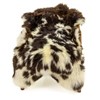 Long Wool Dark Brown w White Spots Spotted Sheepskin