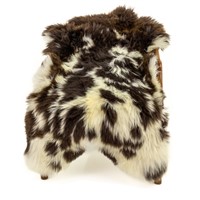 Long Wool Dark Brown w White Spots Spotted Sheepskin