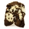 Wide Thick Brown w White Pattern Spotted Sheepskin