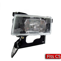 Driver Side (LH) Headlamp Assembly with Actuator Motor - Japan and UK Rule of Road T85 Factory Part nos. 10351405, 10320755 - SMC Performance and Auto Parts