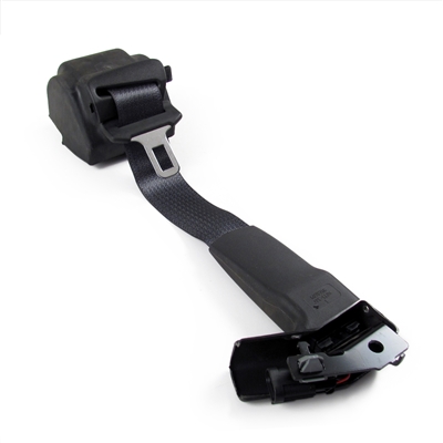 Black Passenger Side Seat Belt with Retractor and Black Lower Trim Ring Factory Part nos. 15846950, 15930417, 15140307 - SMC Performance and Auto Parts