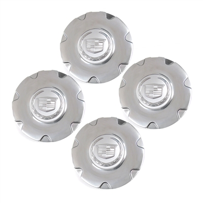 Set of 4 Chrome Wheel Center Caps for a 2006-2008 Cadillac XLR with 7 Spoke Wheels - SMC Performance and Auto Parts