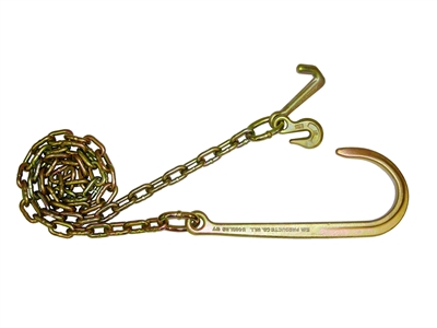 <h3>5/16" G70 Chain w/ 15' J Hook On One End, Grab & Mini J Hook On Other End "Pair"</h3>