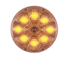 <h3> 8 LED AMBER CLEARANCE MARKER 2 1/2  ROUND CLEAR LENS</h3>