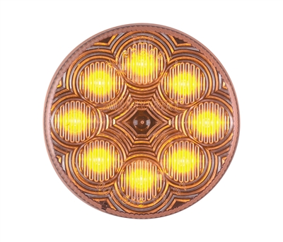 <h3> 8 LED AMBER CLEARANCE MARKER 2 1/2  ROUND CLEAR LENS</h3>