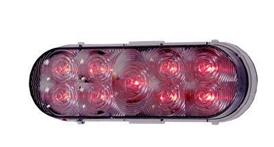 <h3> 9 LED OVAL RED CLEAR LENS STT LIGHTNING SERIES</h3>