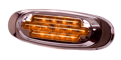 <h3> Amber 13 LED Chrome Oval Clearance/Marker Light</h3>