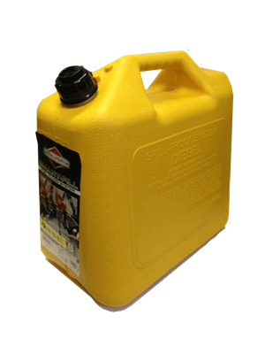 Briggs & Stratton Spill Proof Diesel Can,Yellow, 5.0 Gal- 85056