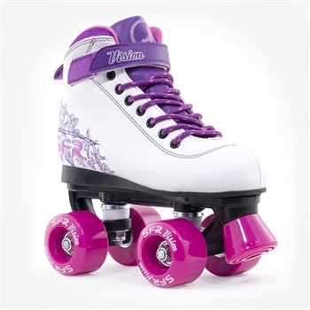 sfr,vision,roller,quad,skates,pink,white,disco