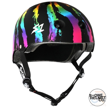s1,lifer,helmet,green,rainbow,swirl