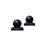 ALEKO Small Cap for Gate Post 1.7 X 1.7 Inches (4.3 X 4.3 cm) for Driveway Iron Gates, Black, Lot of 2