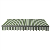 Retractable Patio Awning 10 x 8 Feet - Multi-Striped Green with Black Frame - ALEKO