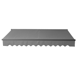 Retractable Patio Awning 12x10 Feet - Grey with Black Frame - ALEKO