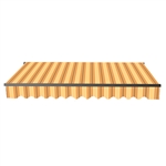 Retractable Patio Awning 12x10 Feet - Multi-Striped Yellow with Black Frame - ALEKO