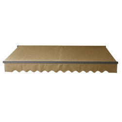 Retractable Patio Awning 12x10 Feet - Sand with Black Frame - ALEKO