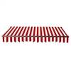 Motorized Retractable Black Frame Patio Awning 10 x 8 Feet - Red and White Stripes - ALEKO