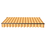 Motorized Retractable Black Frame Patio Awning 16 x 10 Feet - Multi-Striped Yellow - ALEKO