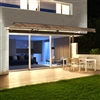 Half Cassette Motorized Retractable LED Luxury Patio Awning - 3 x 2.4 Meters (10 x 8 Feet) - Sand - ALEKO