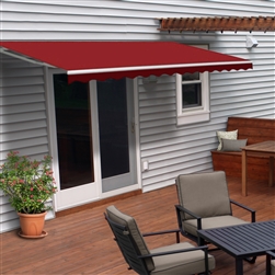 Motorized Retractable Patio Awning - 13X10 Feet - Burgundy - ALEKO