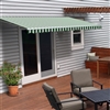 Motorized Retractable Patio Awning - 16x10 Feet - Green and White Striped - ALEKO