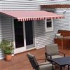 Motorized Retractable Patio Awning - 16 x 10 Feet - Red and White Striped - ALEKO