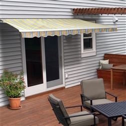 Motorized Retractable Patio Awning - 20X10 Feet - Multi Striped Sunset - ALEKO