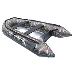 ALEKO&reg; BT380CM Inflatable Fishing Camouflage 6 Person Motor Boat 12.5 Feet with Aluminum Floor and Splash Guard