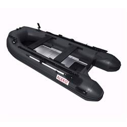 ALEKO&reg; BTF320BK PRO Fishing Boat 10.5 Feet (3.2 m) with Aluminum Floor 4 Person Inflatable Boat with Fishing Rod and Front Board Holders, Black