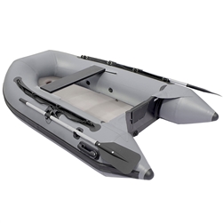 Inflatable Air Floor Sport Boat - 8.4 Foot - Gray - ALEKO