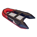 Inflatable Boat with Air Deck Floor - 10.5 Ft - Black and Red - ALEKO
