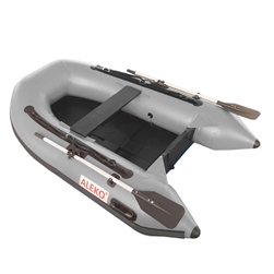Inflatable Sport Boat with Pre-Installed Slide Slat Floor - 8.4 Foot - Gray - ALEKO