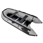 ALEKO PRO Fishing Inflatable Boat with Aluminum Floor - Front Board Holders  - 12.5 ft - Black 