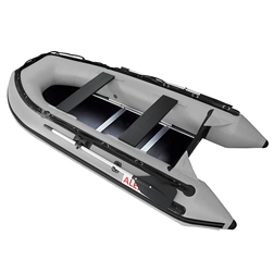 Inflatable Sport Boat with Wood Floor - 10.5 Feet - Gray - ALEKO