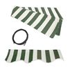 ALEKOÂ® House awnings, GREEN and WHITE Stripes 10X8 Ft Fabric for Retractable Awnings