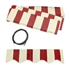 ALEKOÂ® House awnings, MULTI STRIPE RED 10X8 Ft Fabric for Retractable Awnings