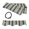 ALEKOÂ® House awnings, MULTI STRIPE GREEN 10X8 Ft Fabric for Retractable Awnings