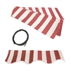 ALEKO Awning Fabric Replacement for 13x10 Ft Retractable Patio Awning, RED and WHITE STRIPES