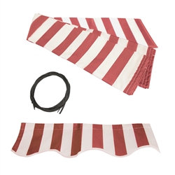 ALEKO Awning Fabric Replacement for 13x10 Ft Retractable Patio Awning, RED and WHITE STRIPES