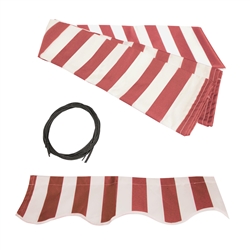 ALEKO Awning Fabric Replacement for 16x10 Ft (4.9x3 m) Retractable Patio Awning, RED and WHITE STRIPES