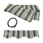 Retractable Awning Fabric Replacement - 2 x 1.5 Meter - Multi-Stripe Green - ALEKO