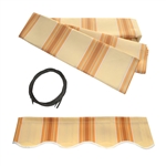 Retractable Awning Fabric Replacement - 2 x 1.5 Meter - Multi-Stripe Yellow- ALEKO