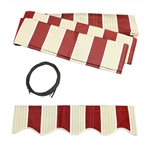 Retractable Awning Fabric Replacement - 2.4 x 2 Meter - Multi-Stripe Red - ALEKO