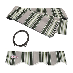 Retractable Awning Fabric Replacement - 2.4 x 2 Meter - Multi-Stripe Green - ALEKO