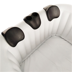 Removable 3-Piece Headrest and Drink Holder Set for Inflatable Hot Tubs - Black - ALEKO