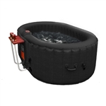 Oval Inflatable Hot Tub Spa With Drink Tray and Cover - 2 Person - 145 Gallon - Black - ALEKO