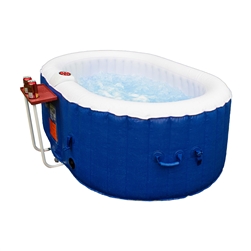Oval Inflatable Hot Tub Spa With Drink Tray and Cover - 2 Person - 145 Gallon - Dark Blue