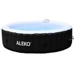 Round Inflatable Hot Tub Spa With Cover - 6 Person - 265 Gallon - Black and White - ALEKO