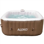 Square Inflatable Hot Tub Spa With Cover - 4 Person - 160 Gallon - Brown