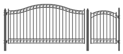 Set of ALEKO&reg; DUBLIN Style Steel Swing Single Driveway 3.7 m with Pedestrian Gate 1.2 m