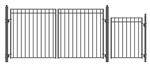 Set of ALEKO&reg; MADRID Style Steel Swing Dual  Driveway 3.7 m with Pedestrian Gate 1.2 m